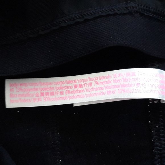 Victoria's Secret Pink Strapless Tube Top Metallic Black/Silver, Sz. L - Picture 10 of 12